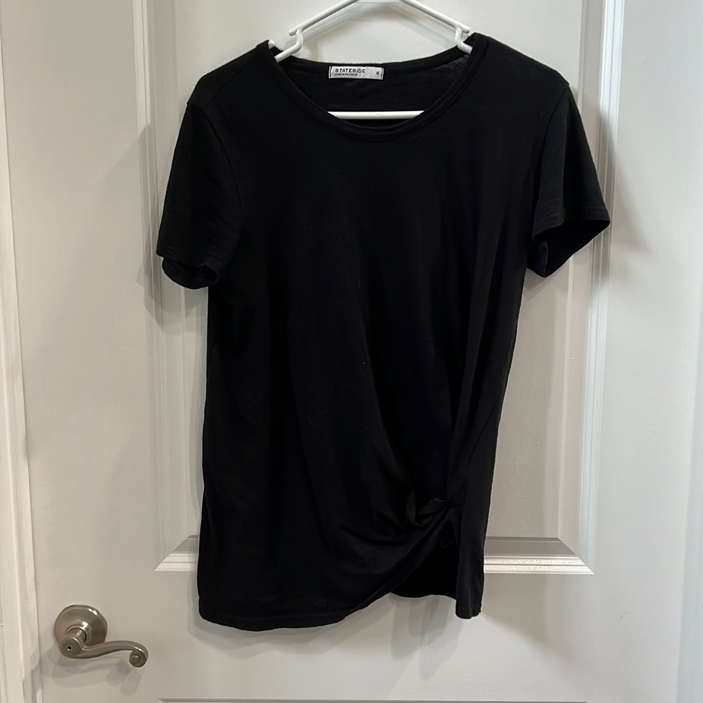 Black tee with cute side tie